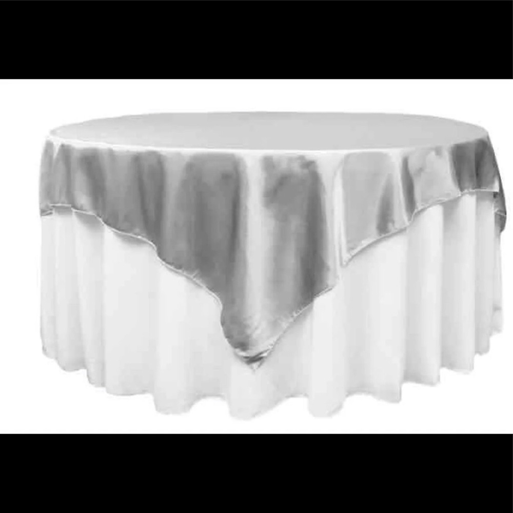 Silver satin table linens set of 10 party linens